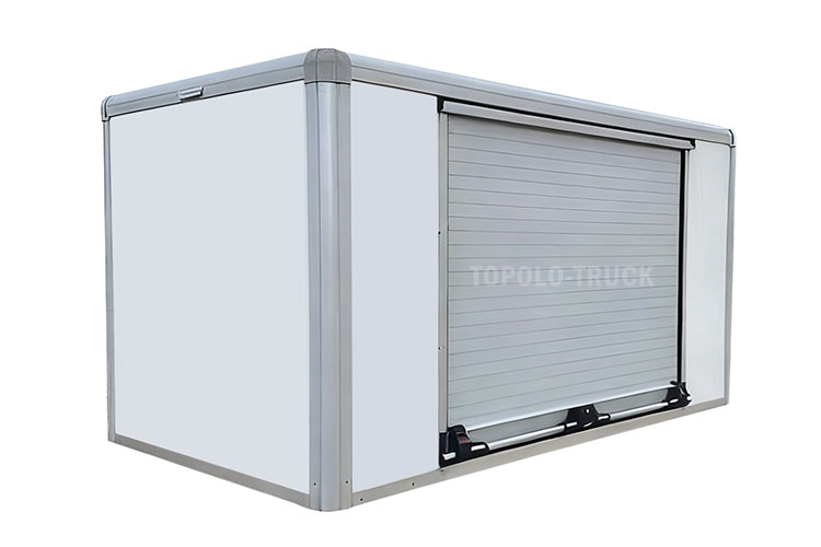 Carrocería de camión eléctrico con puertas enrollables